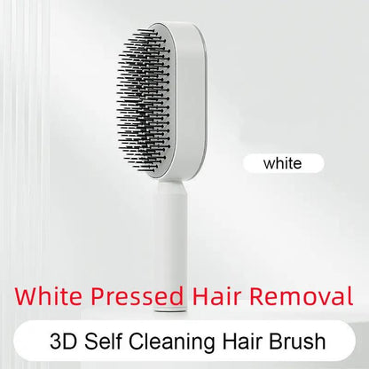 Self Cleaning Hair Brush For Women One-key Cleaning Hair Loss Airbag Massage Scalp Comb Anti-Static Hairbrush by null