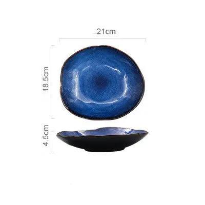 Ceramic Irregular Flat Plates For Western Dishes Household Kitchen Everyday Tableware Dishwasher Safe Microwave Safe by null