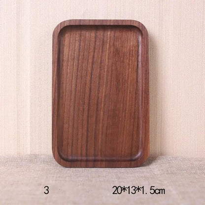 Japanese Korean Style Hand Painted Black Walnut Wood Square Dinner Plate 13cm No 2 Size by null
