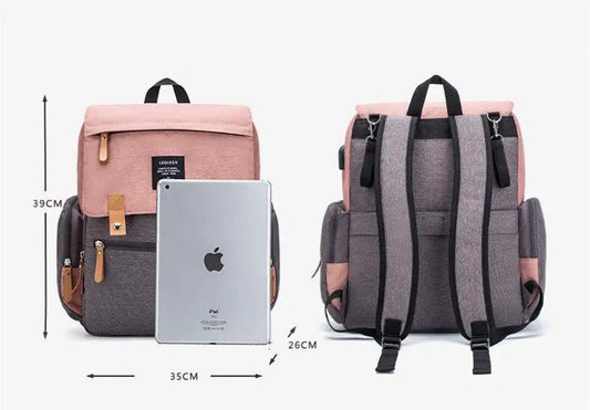 Lequeen Multifunctional Large Capacity Mummy Bag Diaper Bag With Shoulder And Crossbody Straps Oxford Cloth by null