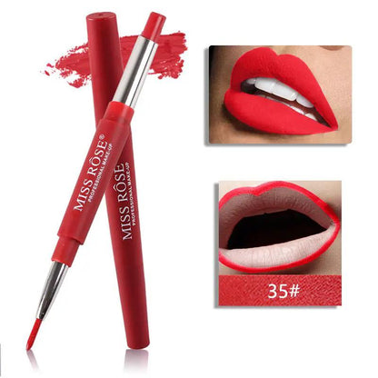 Three In One Lipstick Pen With Lip Liner Dual Ended Tool For Precise Lip Liner And Rich Lip Color by null