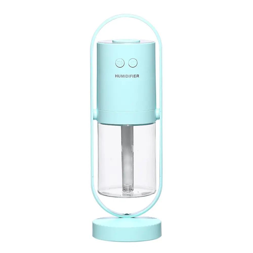 USB-powered ultrasonic mini air humidifier with projection night lights, compact desk unit for home, office, dorm