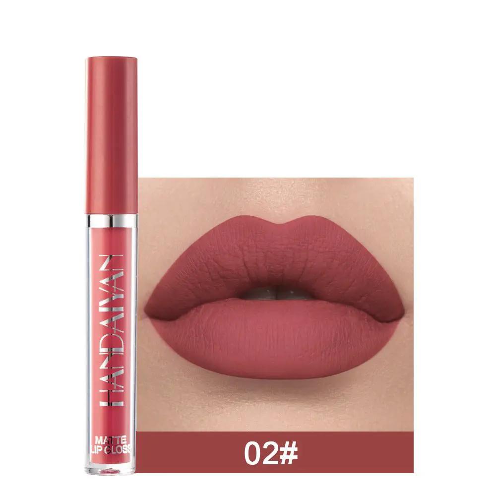Lip Mud Lazy Lipstick Lip Glaze Matte Red Lip Gloss 2.5ml Long Lasting Non Sticky Formula Portable Cup by null