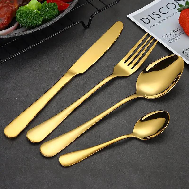 Stainless Steel 24 Piece Cutlery Set With One Piece Molded Construction For Everyday Dining And Place Settings by null