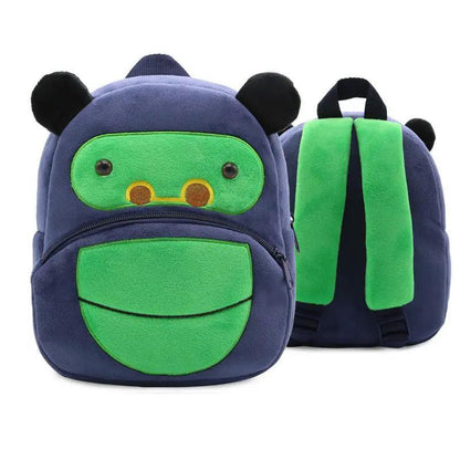 Kindergarten Kids Small School Bag Animal Backpack Cartoon Cute Cloth Bag With Zipper Pocket by null