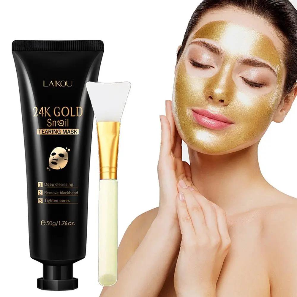 Gold Foil Snail Tear Off Mask Hydrating 50g Deep Hydration Facial Mask For Radiant Skin by null