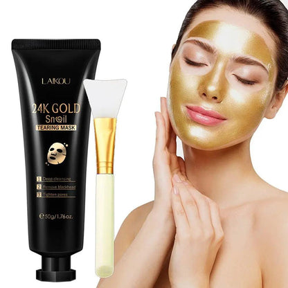 Gold Foil Snail Tear Off Mask Hydrating 50g Deep Hydration Facial Mask For Radiant Skin by null