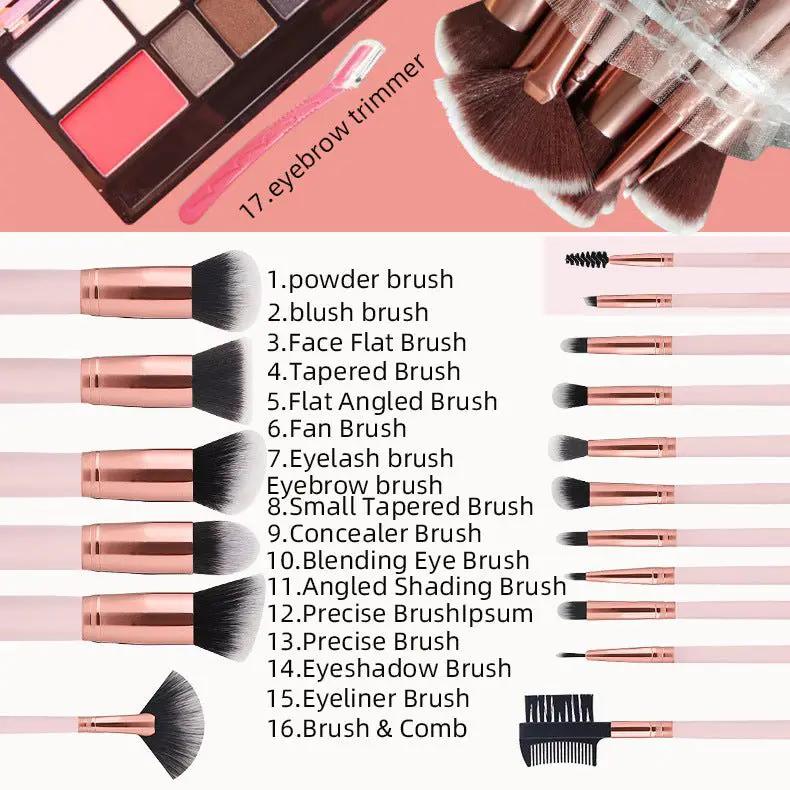 Portable 16-Piece Makeup Brush Set for Beginners by null