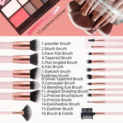 Portable 16-Piece Makeup Brush Set for Beginners by null