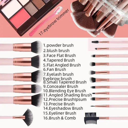 Portable 16-Piece Makeup Brush Set for Beginners by null