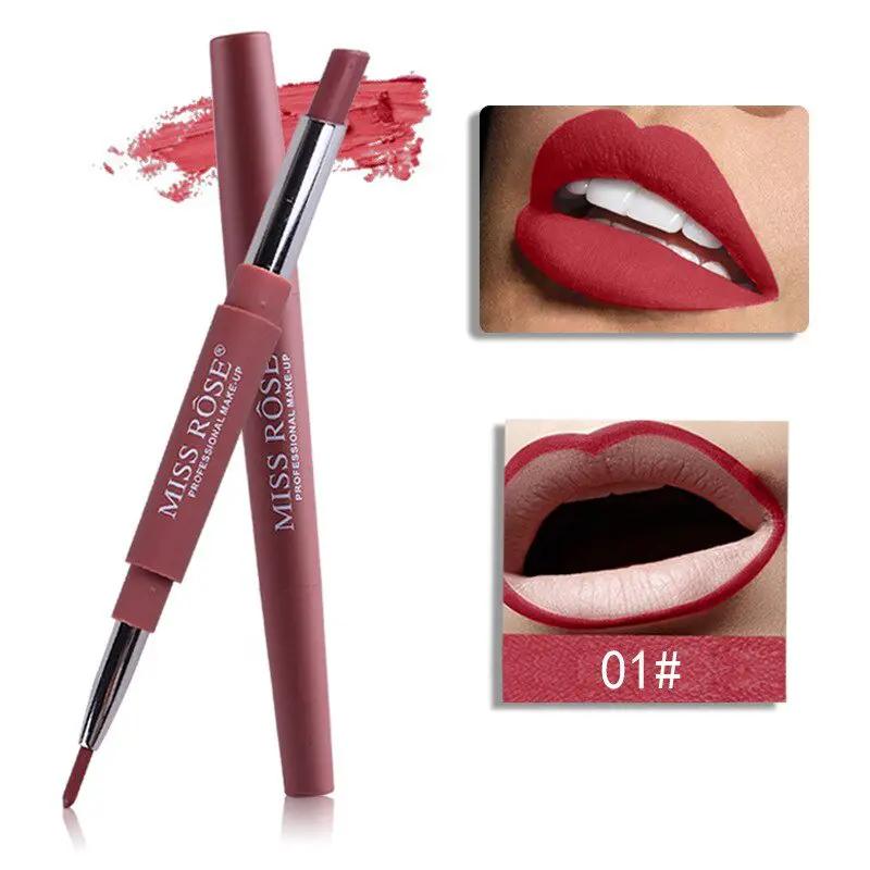Three In One Lipstick Pen With Lip Liner Dual Ended Tool For Precise Lip Liner And Rich Lip Color by null