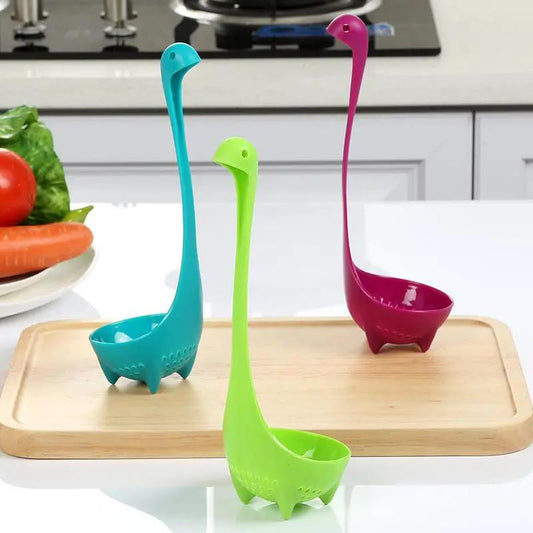 Cute Dinosaur Standing Spoon For Kids Kitchen Durable Food Grade PP Utensil Featuring Cartoon Dinosaur Design by null