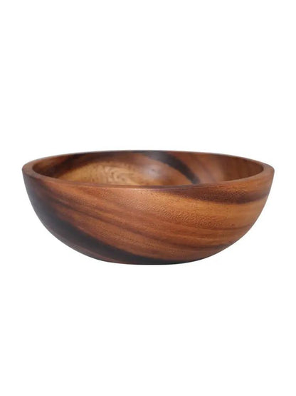 Handmade Wooden Bowl Natural Wood Kitchen Fruit Salad Bowl Japanese Style Decorative Lightweight Non Slip Heat Resistant by null