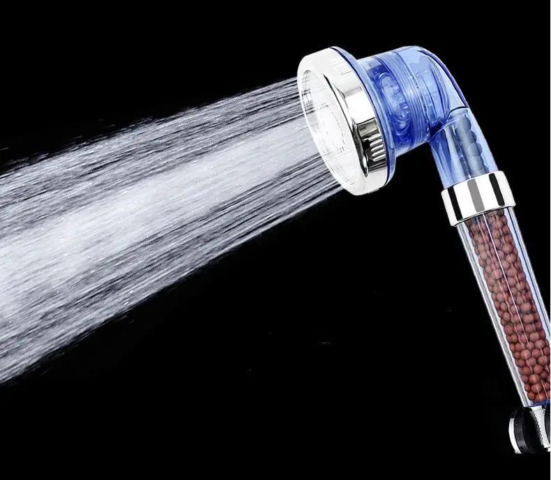 Pressurized Negative Ion Shower Head With Three Mode Water Outlet And Massage Spray by null