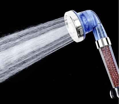 Pressurized Negative Ion Shower Head With Three Mode Water Outlet And Massage Spray by null