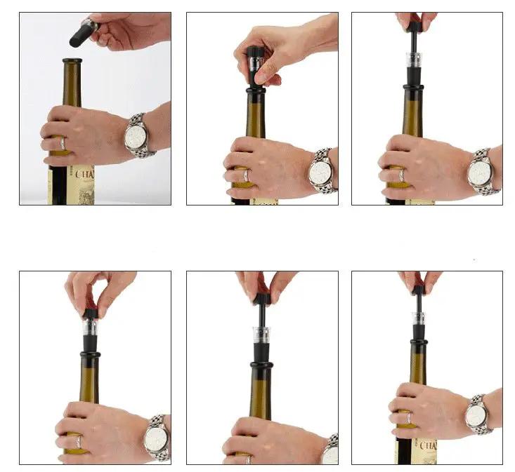 Aluminum Pneumatic Bottle Opener Set Four Piece Premium Wine Opener Kit with Aluminum Tube by null