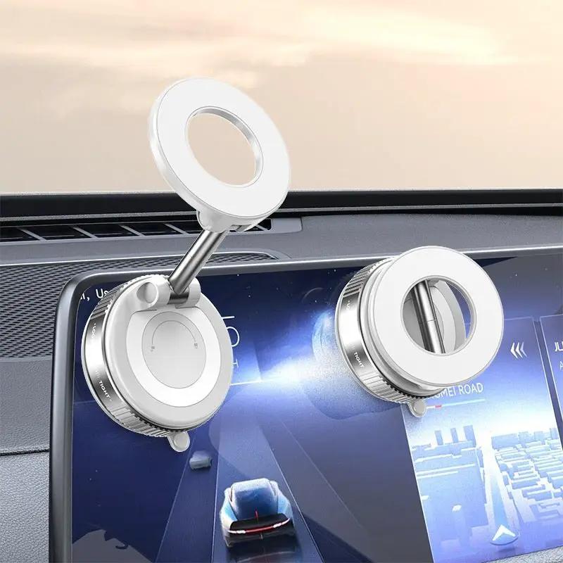 Vacuum Rotary Magnetic Car Phone Holder 360 Degree Rotation With Strong Suction Cup Zinc Aluminum ABS by null