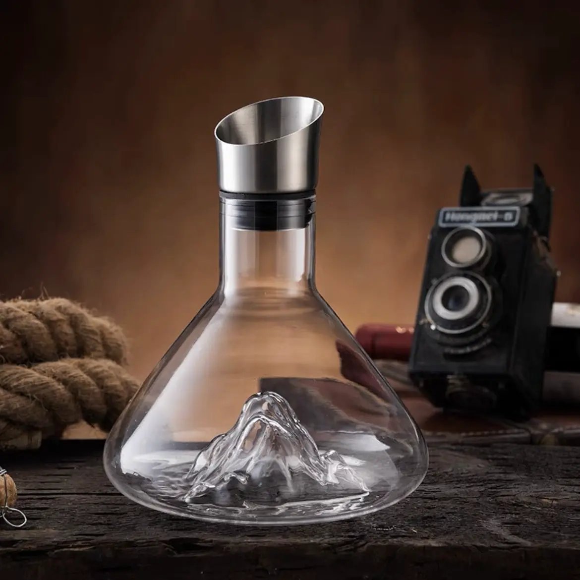 Hot-selling Iceberg Waterfall Wine Decanter Creative Transparent Lead-Free Crystal Glass Wine Dispenser Barware Quick Decanters by Zeny Home & Beauty