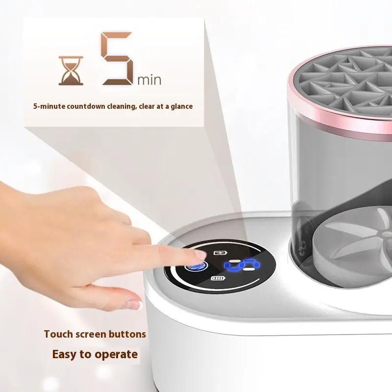 Rechargeable Electric Makeup Brush Cleaner Stand With Fast Spin Drying For Deep Cleaning by null
