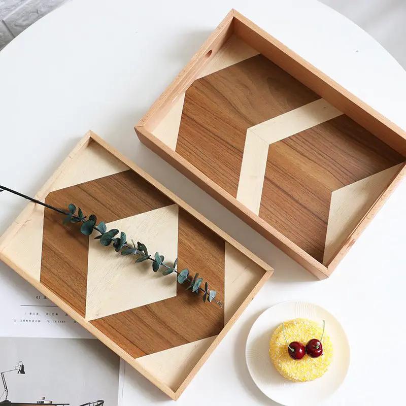 Natural Wood Cake Tray Set With Three Size Options A B C 30x34x4 cm 33.5x22x3 cm 22.5x33.5x7 cm by null