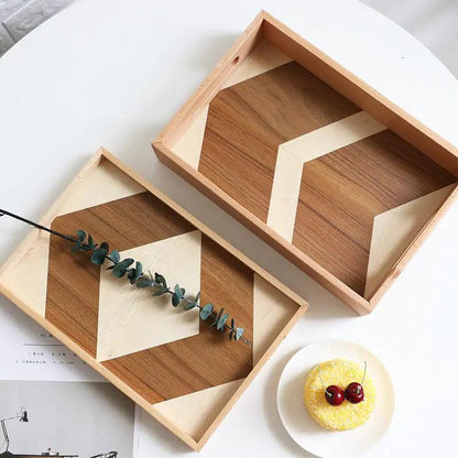 Natural Wood Cake Tray Set With Three Size Options A B C 30x34x4 cm 33.5x22x3 cm 22.5x33.5x7 cm by null