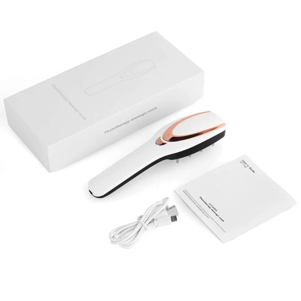 USB Powered Head Massager for Hair Care With 3 Vibration Speeds Push Button Control White by null
