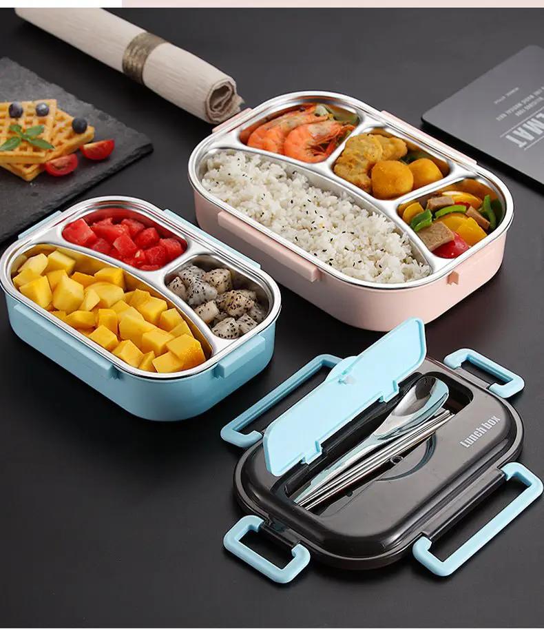 Dielectric Insulated Lunch Box With Multi Layer Compartments Portable Leak Proof Silicone Seal And Heat Retention by null