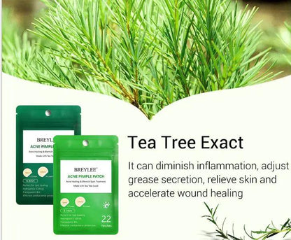 Tea Tree Acne Patch Ultra Thin Transparent Hydrocolloid Absorbs Secretions Fades Acne Marks by null