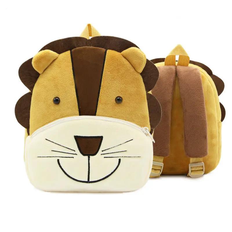 Kindergarten Kids Small School Bag Animal Backpack Cartoon Cute Cloth Bag With Zipper Pocket by null