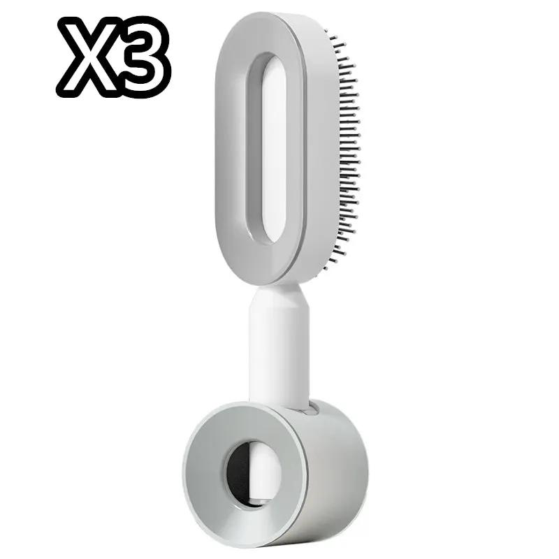 Self Cleaning Hair Brush For Women One-key Cleaning Hair Loss Airbag Massage Scalp Comb Anti-Static Hairbrush by null
