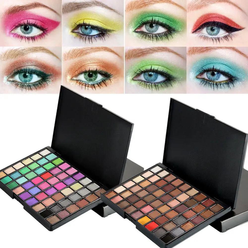 Portable Professional 54 Color Eyeshadow Palette for Makeup Natural Shimmer and Matte Finishes by null