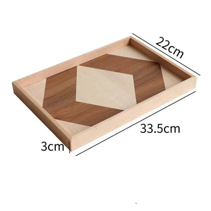 Natural Wood Cake Tray Set With Three Size Options A B C 30x34x4 cm 33.5x22x3 cm 22.5x33.5x7 cm by null