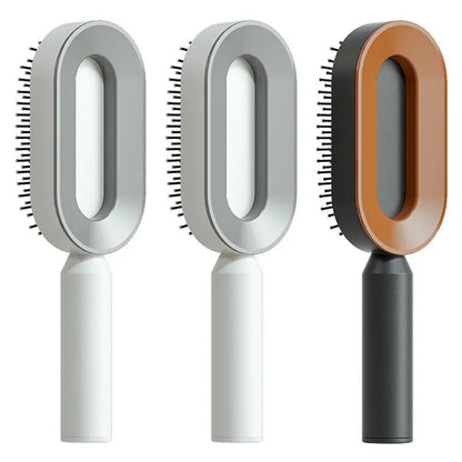 Self Cleaning Hair Brush For Women One-key Cleaning Hair Loss Airbag Massage Scalp Comb Anti-Static Hairbrush by null
