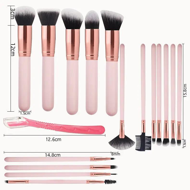 Portable 16-Piece Makeup Brush Set for Beginners by null