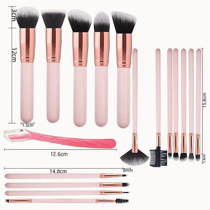 Portable 16-Piece Makeup Brush Set for Beginners by null