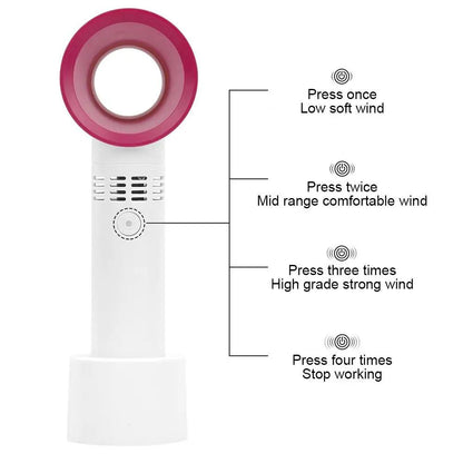 Mini Portable Folding Desk Fan USB Rechargeable Cooler For Travel And Office Black Compact Handheld Air Cooling Device by null