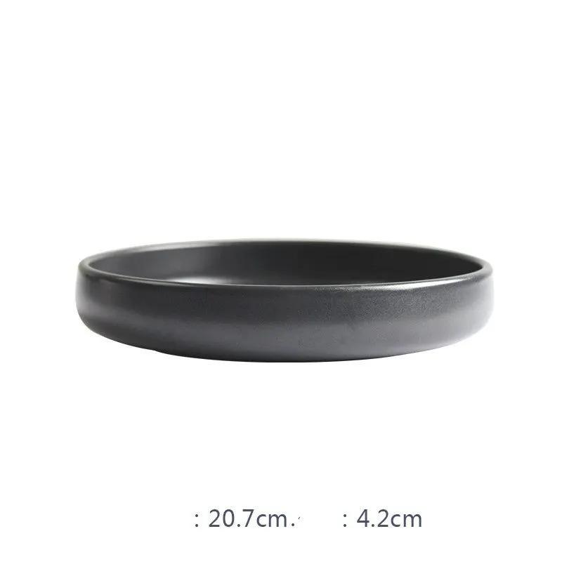 Nordic Ceramic Dinnerware Set With Deep Rice Bowl And Steak Plate New Bone China Matt Glaze Microwave Safe by null