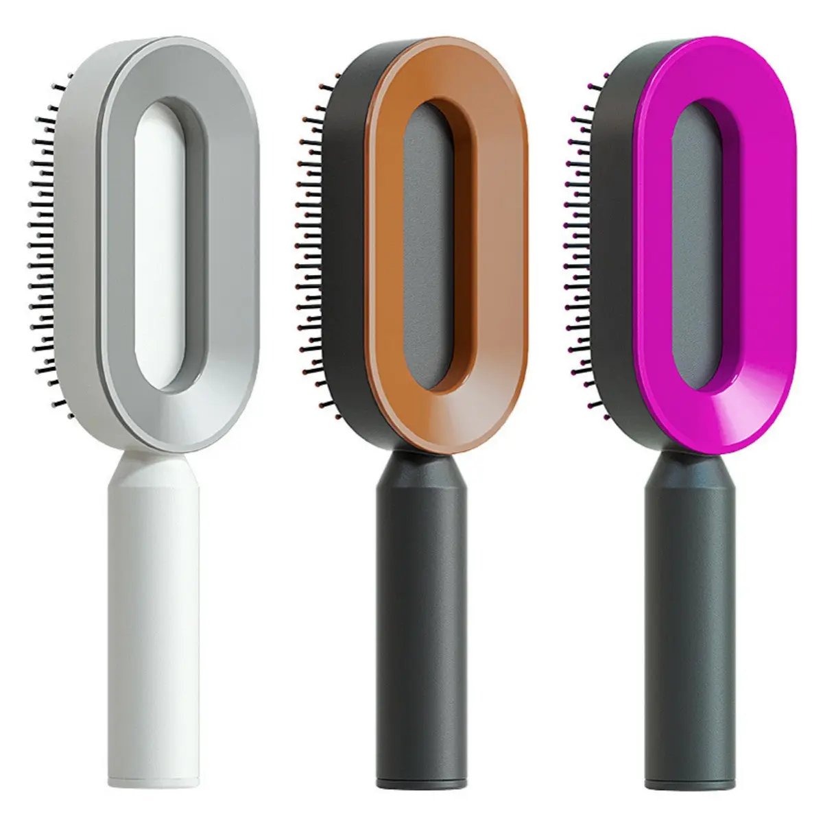 Self Cleaning Hair Brush For Women One-key Cleaning Hair Loss Airbag Massage Scalp Comb Anti-Static Hairbrush by null