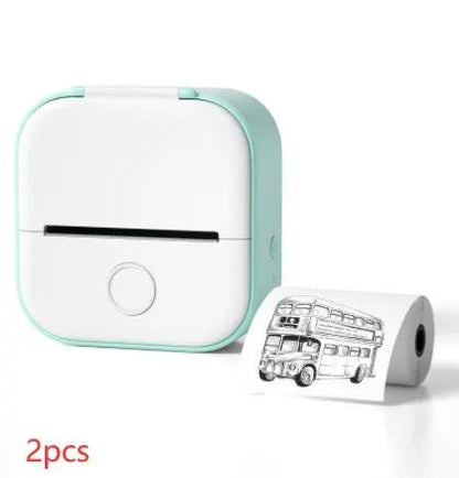 Portable Mini Thermal Label Printer Home Photo Printer Student Wrong Question Printer Bluetooth-compatible Mini Label Printer Price Tag by null