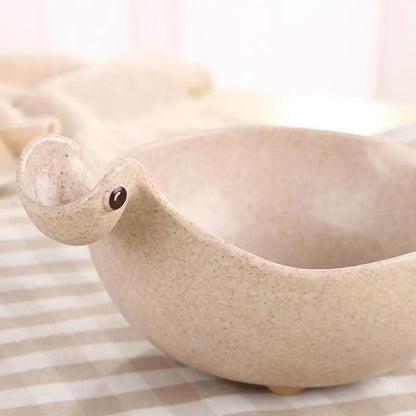 Eco Friendly Wheat Straw Dinosaur Bowls for Babies Cute Tiny Dinosaur Shaped Bowls Non Slip Base Lightweight by null