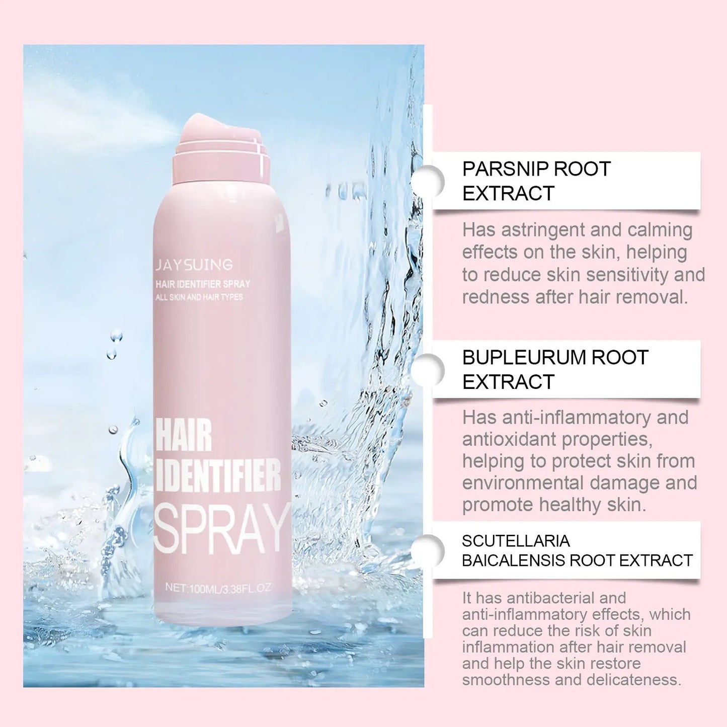 Hair Identifier Spray Set For Face Shaving Dermaplaner Skin Care Moisturizing Spray With Spatula by null