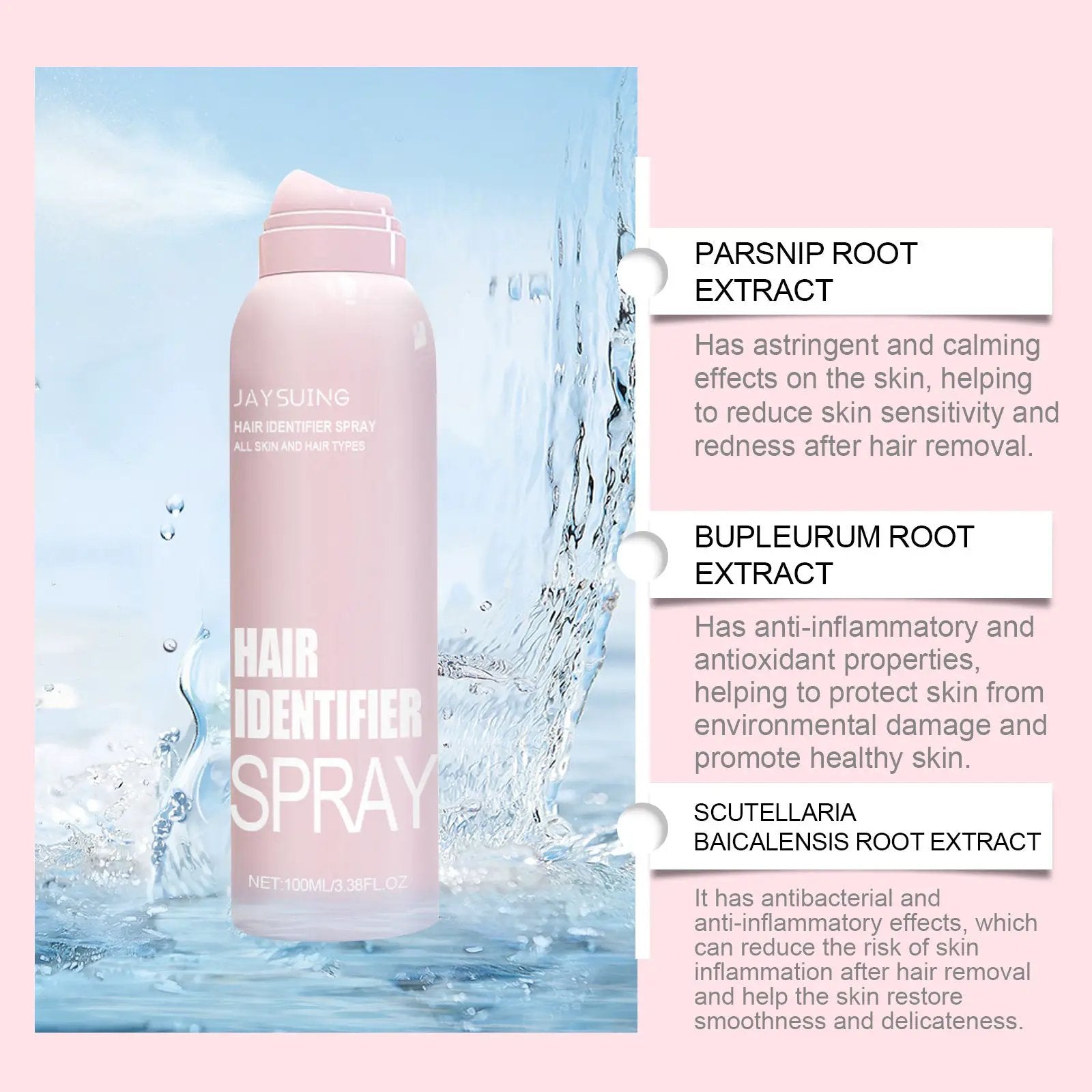Hair Identifier Spray Set For Face Shaving Dermaplaner Skin Care Moisturizing Spray With Spatula by null