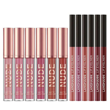 12 Piece Matte Lipstick And Lip Liner Set Waterproof Long Lasting Color For Every Look Gift Set by null