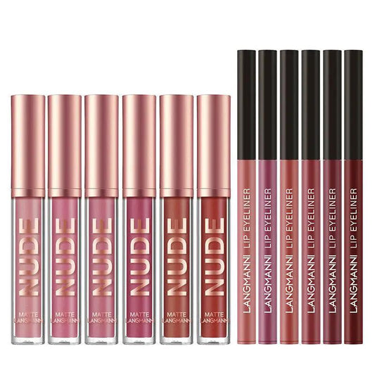 12 Piece Matte Lipstick And Lip Liner Set Waterproof Long Lasting Color For Every Look Gift Set by null