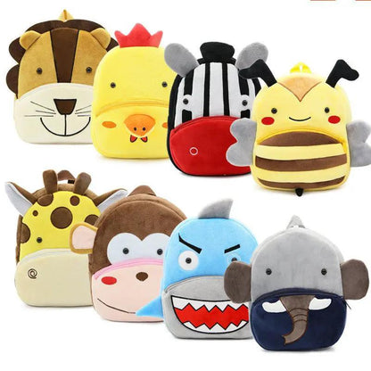 Kindergarten Kids Small School Bag Animal Backpack Cartoon Cute Cloth Bag With Zipper Pocket by null
