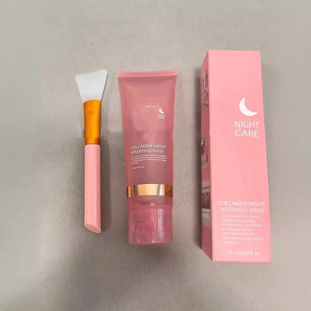 Collagen Night Face Mask With Natural Ingredients For Firming Hydration And Anti Wrinkle Skin Care by null