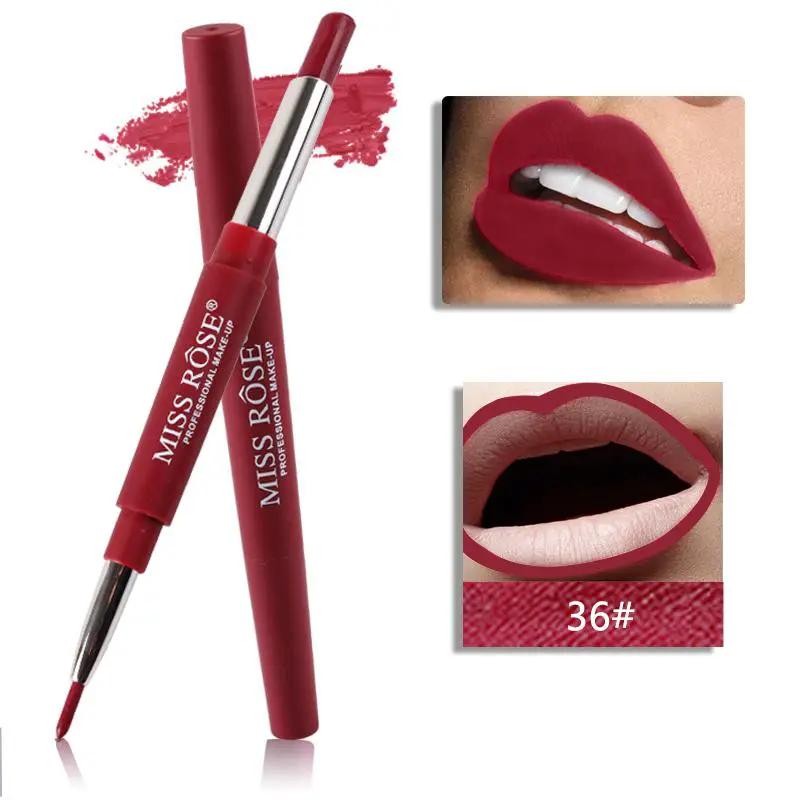 Three In One Lipstick Pen With Lip Liner Dual Ended Tool For Precise Lip Liner And Rich Lip Color by null