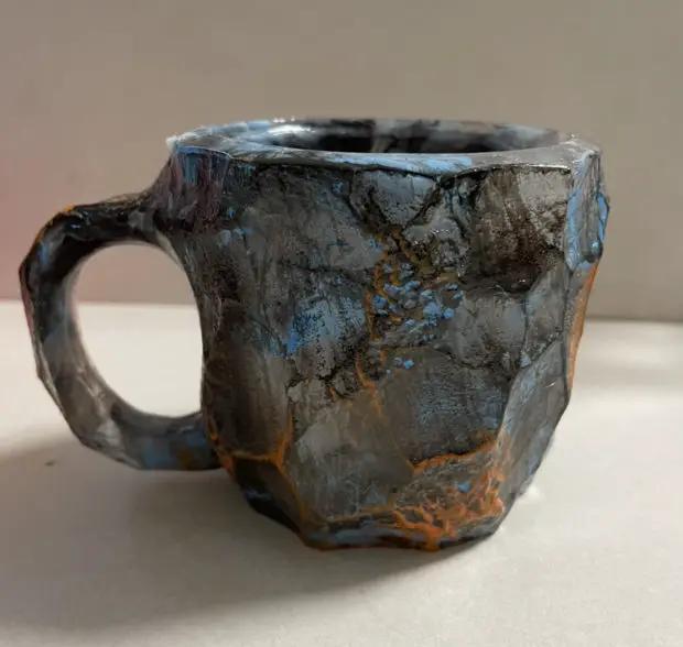 400ml Resin Mineral Crystal Coffee Mugs With Handles Elegant Fake Mineral Crystal Cup For Workplace Home Decor Christmas Gift Kitchen Gadgets by Zeny Home & Beauty
