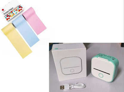 Portable Mini Thermal Label Printer Home Photo Printer Student Wrong Question Printer Bluetooth-compatible Mini Label Printer Price Tag by null