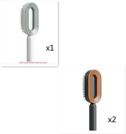 Self Cleaning Hair Brush For Women One-key Cleaning Hair Loss Airbag Massage Scalp Comb Anti-Static Hairbrush by null
